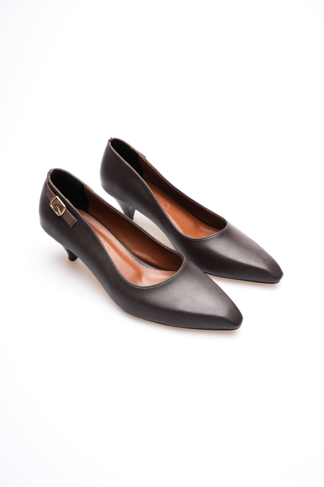 Amelia Kadın Acı Kahve Kısa Topuklu Ayakkabı