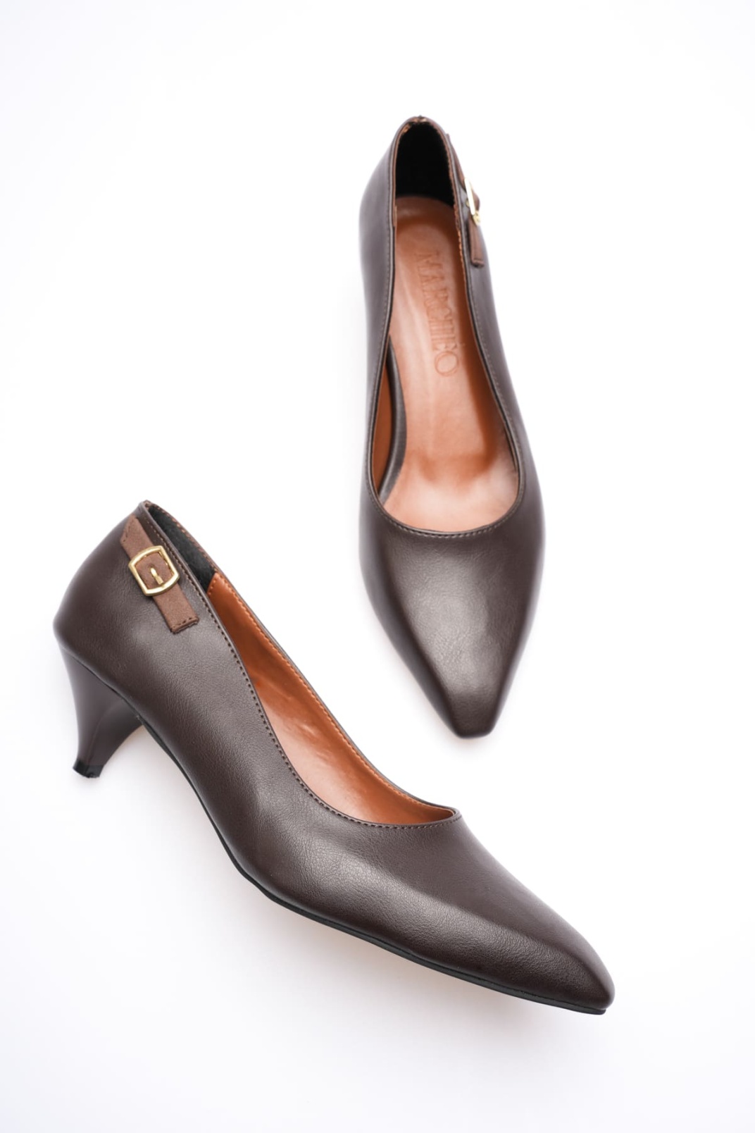 Amelia Kadın Acı Kahve Kısa Topuklu Ayakkabı