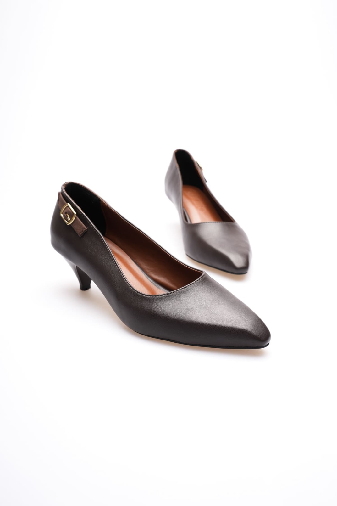 Amelia Kadın Acı Kahve Kısa Topuklu Ayakkabı