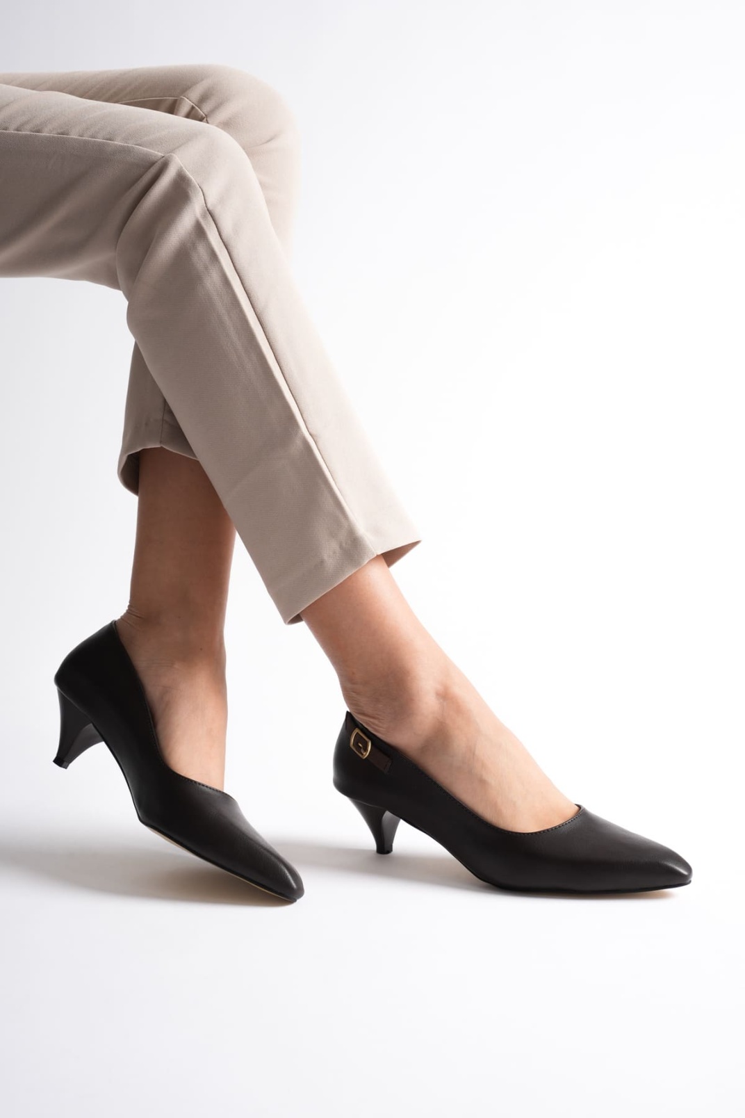 Amelia Kadın Acı Kahve Kısa Topuklu Ayakkabı