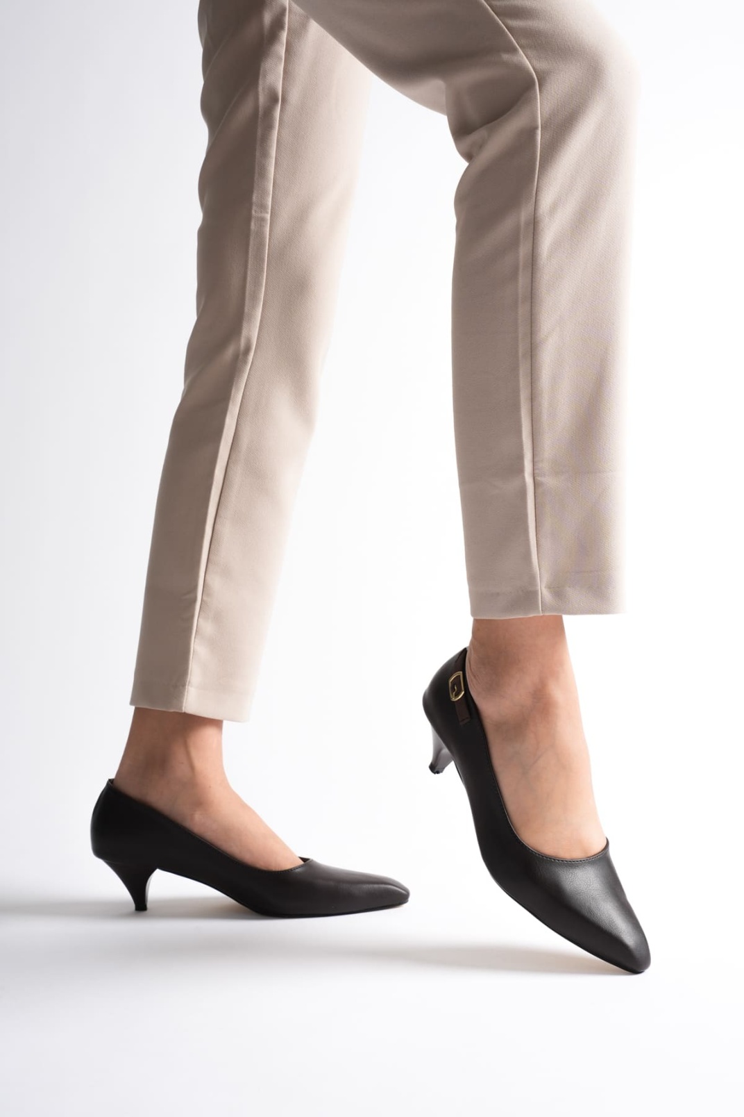 Amelia Kadın Acı Kahve Kısa Topuklu Ayakkabı