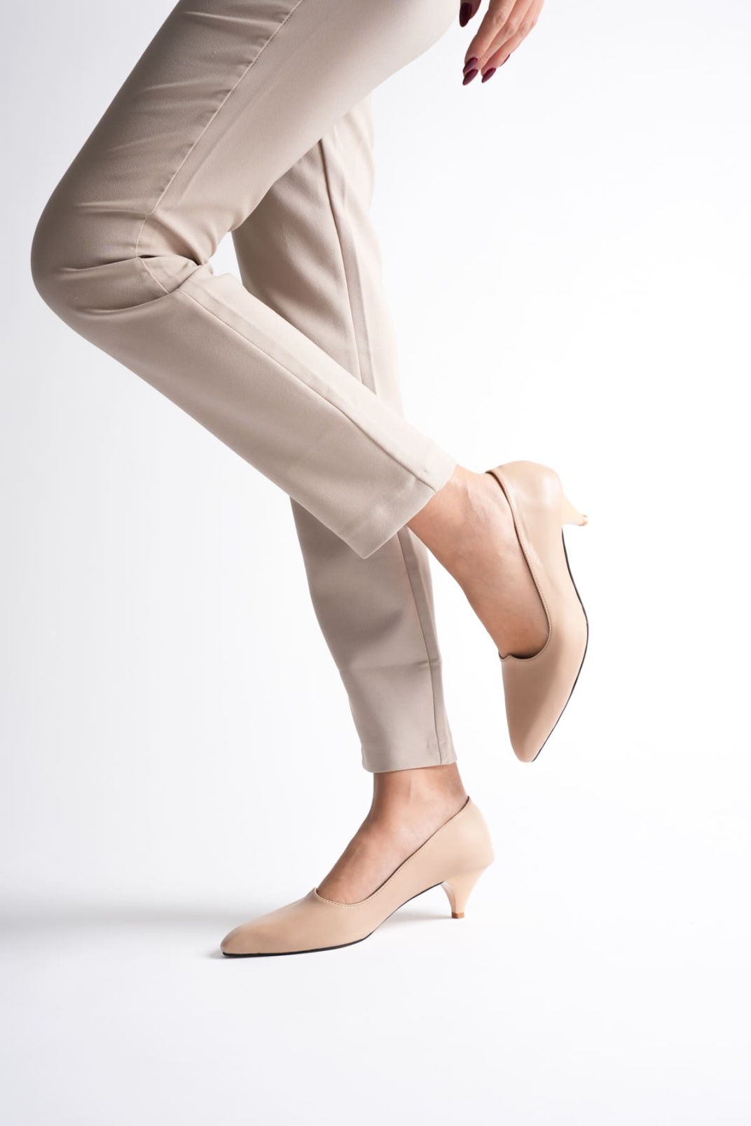 Juliet Kadın Bej Kısa Topuklu Ayakkabı