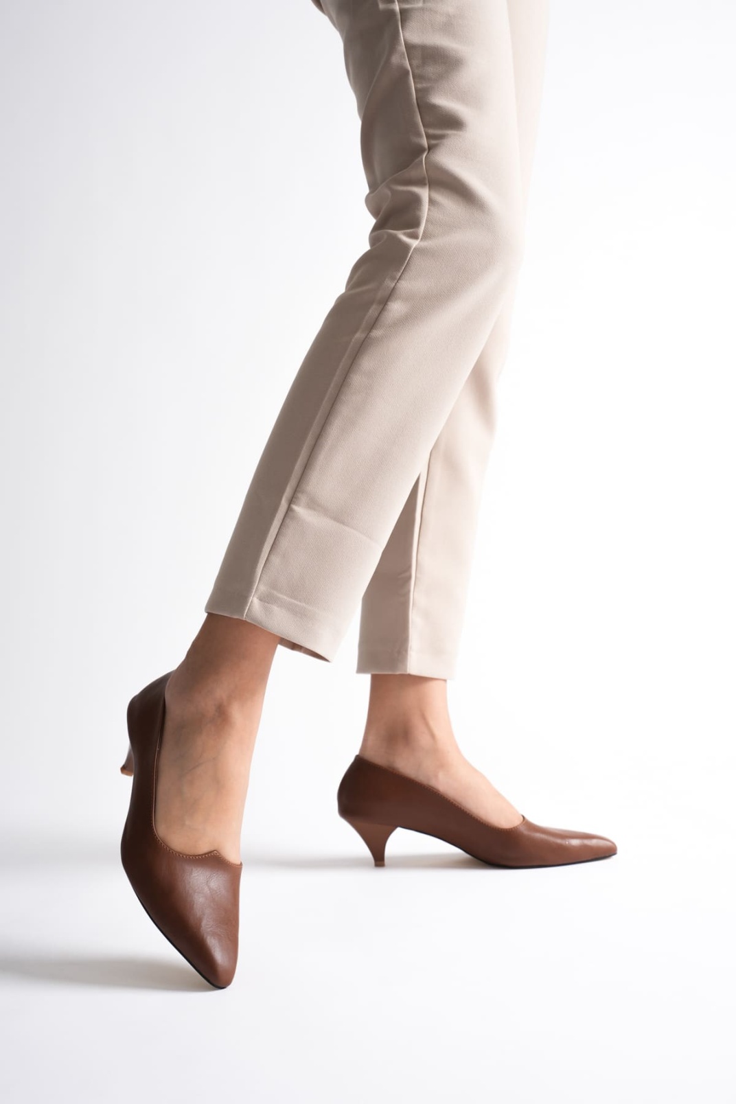 Juliet Kadın Taba Kısa Topuklu Ayakkabı