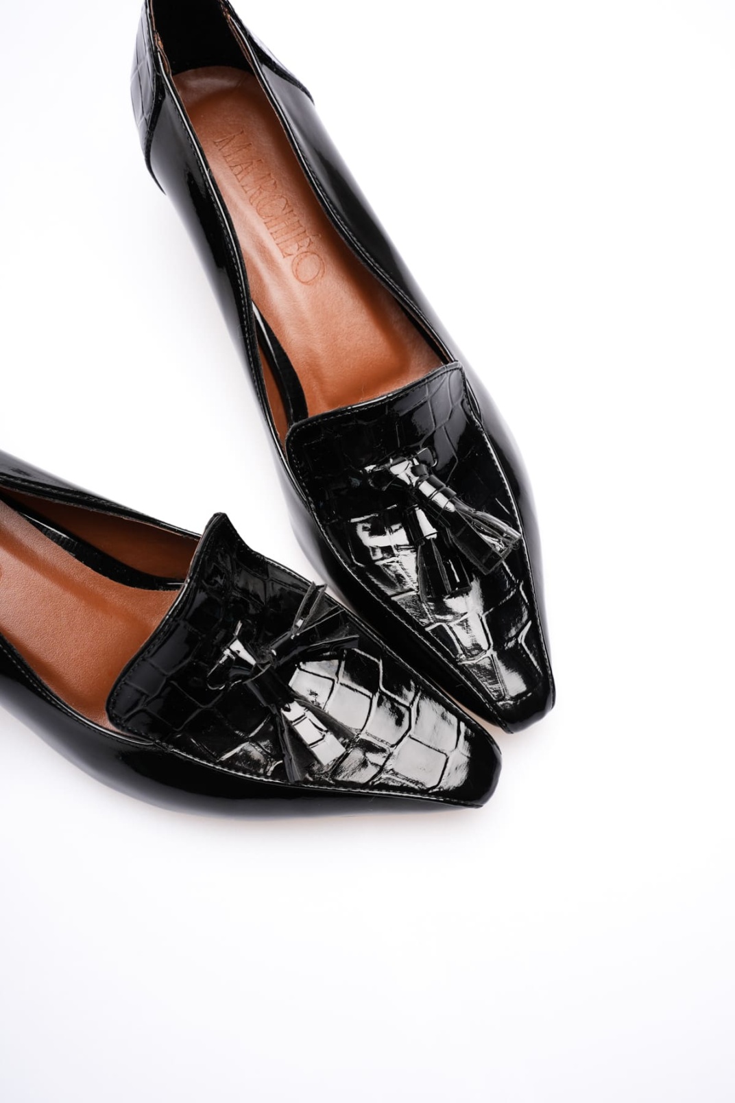 Lily Kadın Siyah Rugan Topuklu Ayakkabı