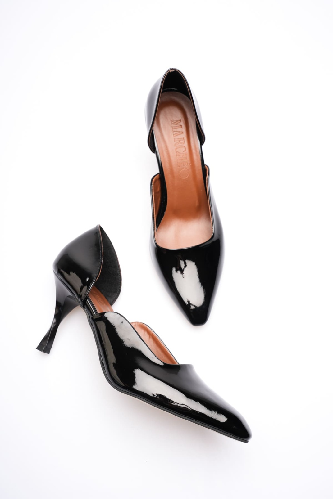 Helene Kadın Siyah Rugan Topuklu Ayakkabı