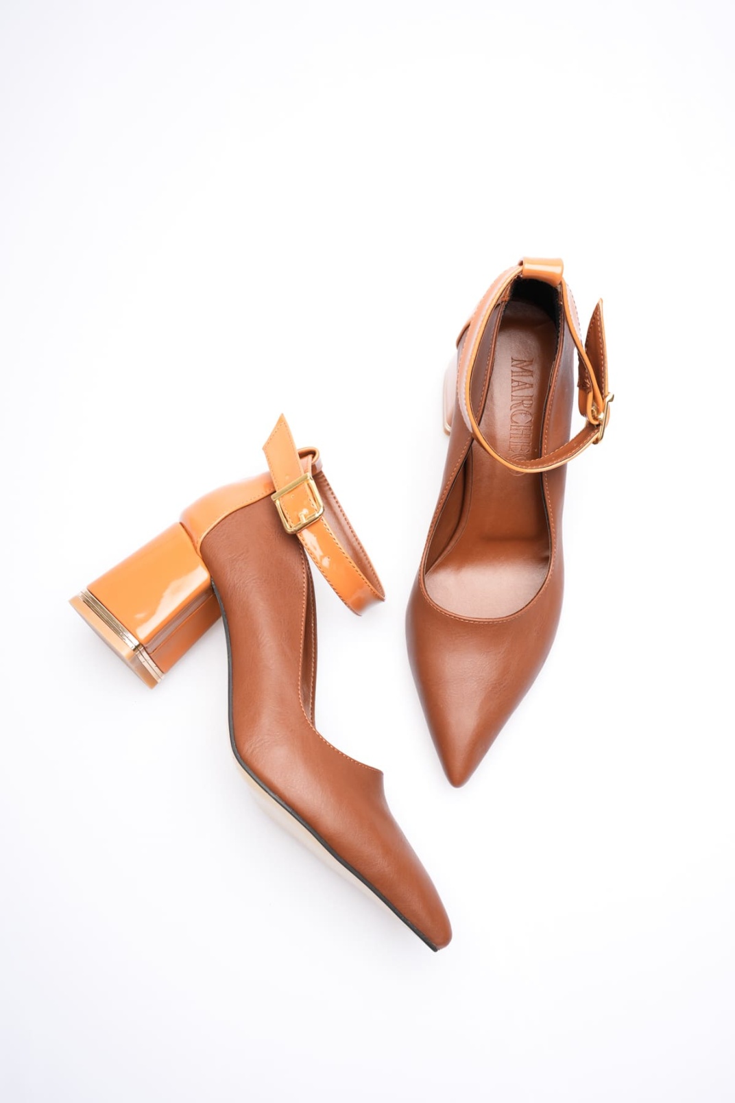 Estelle Kadın Taba Kalın Topuklu Ayakkabı