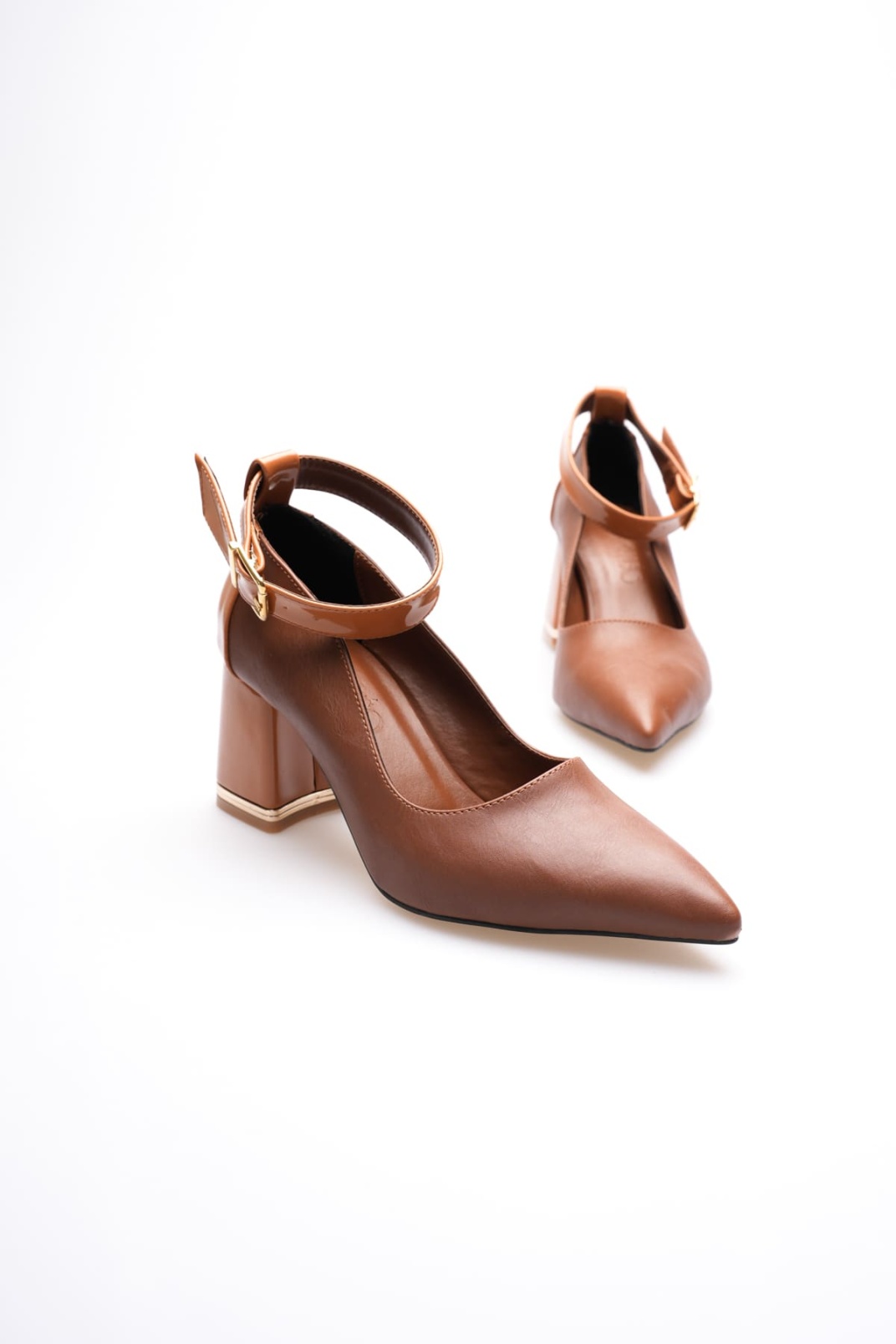 Estelle Kadın Taba Kalın Topuklu Ayakkabı