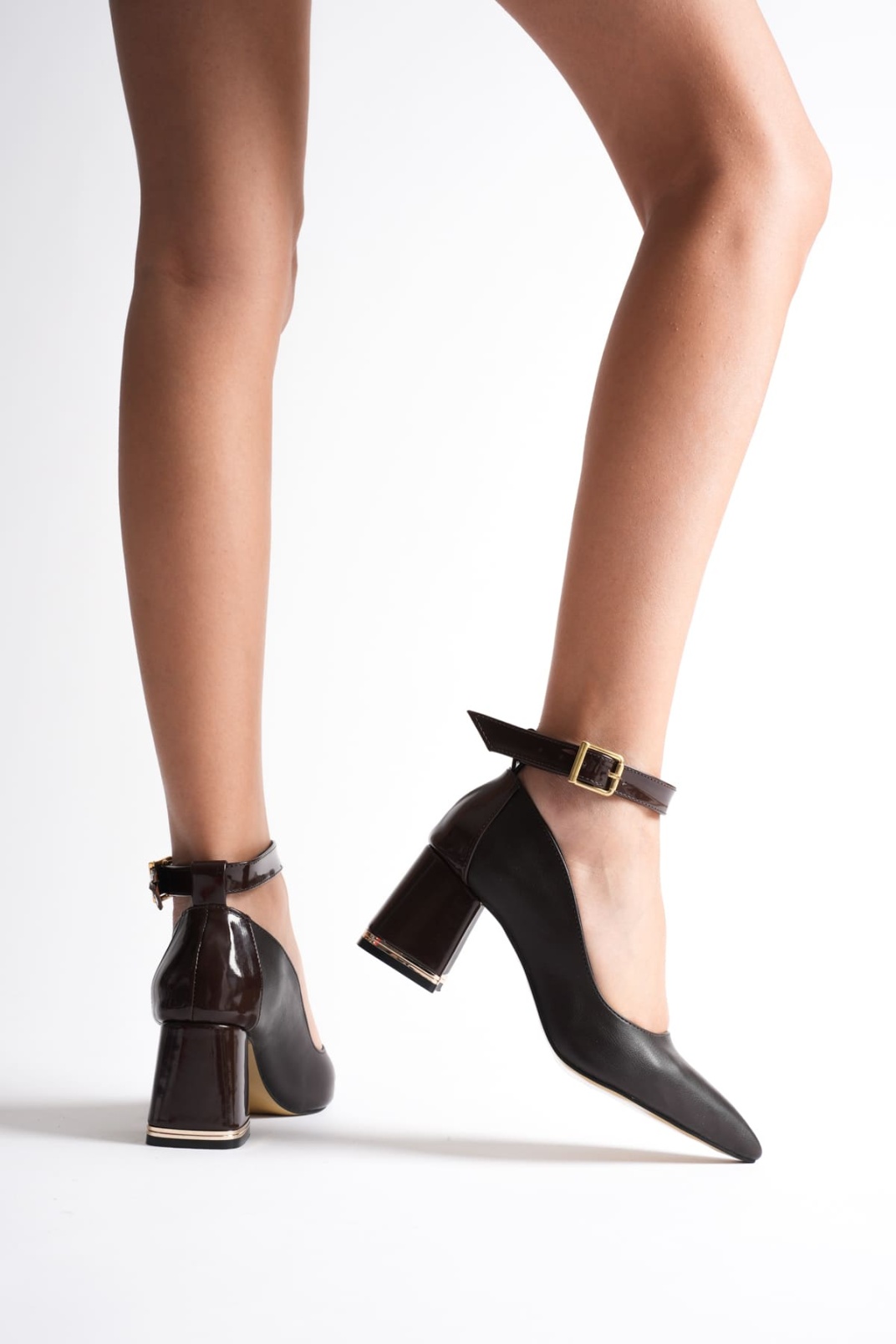 Estelle Kadın Acı Kahve Kalın Topuklu Ayakkabı