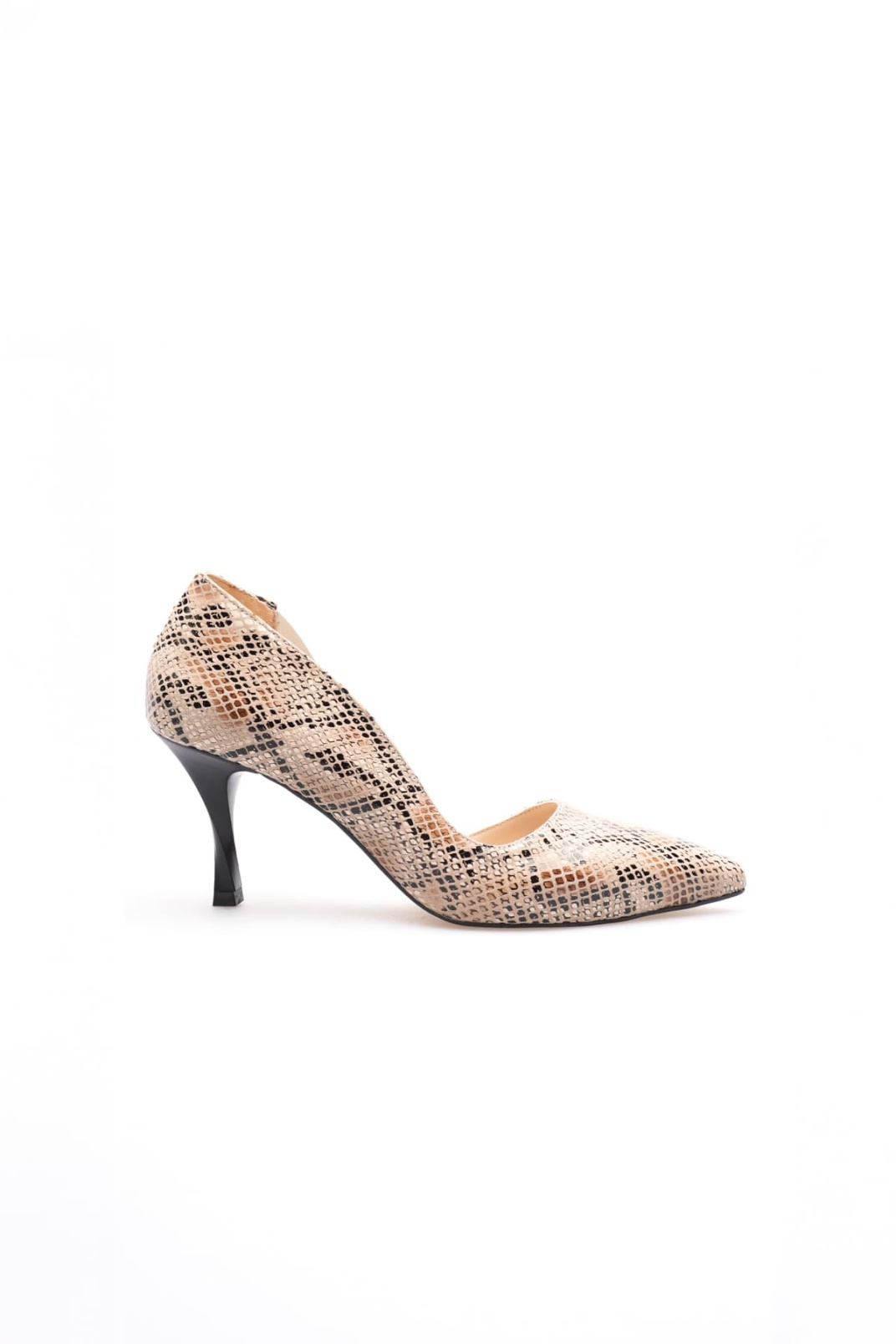 Diana Kadın Bej Baskılı İnce Topuklu Ayakkabı