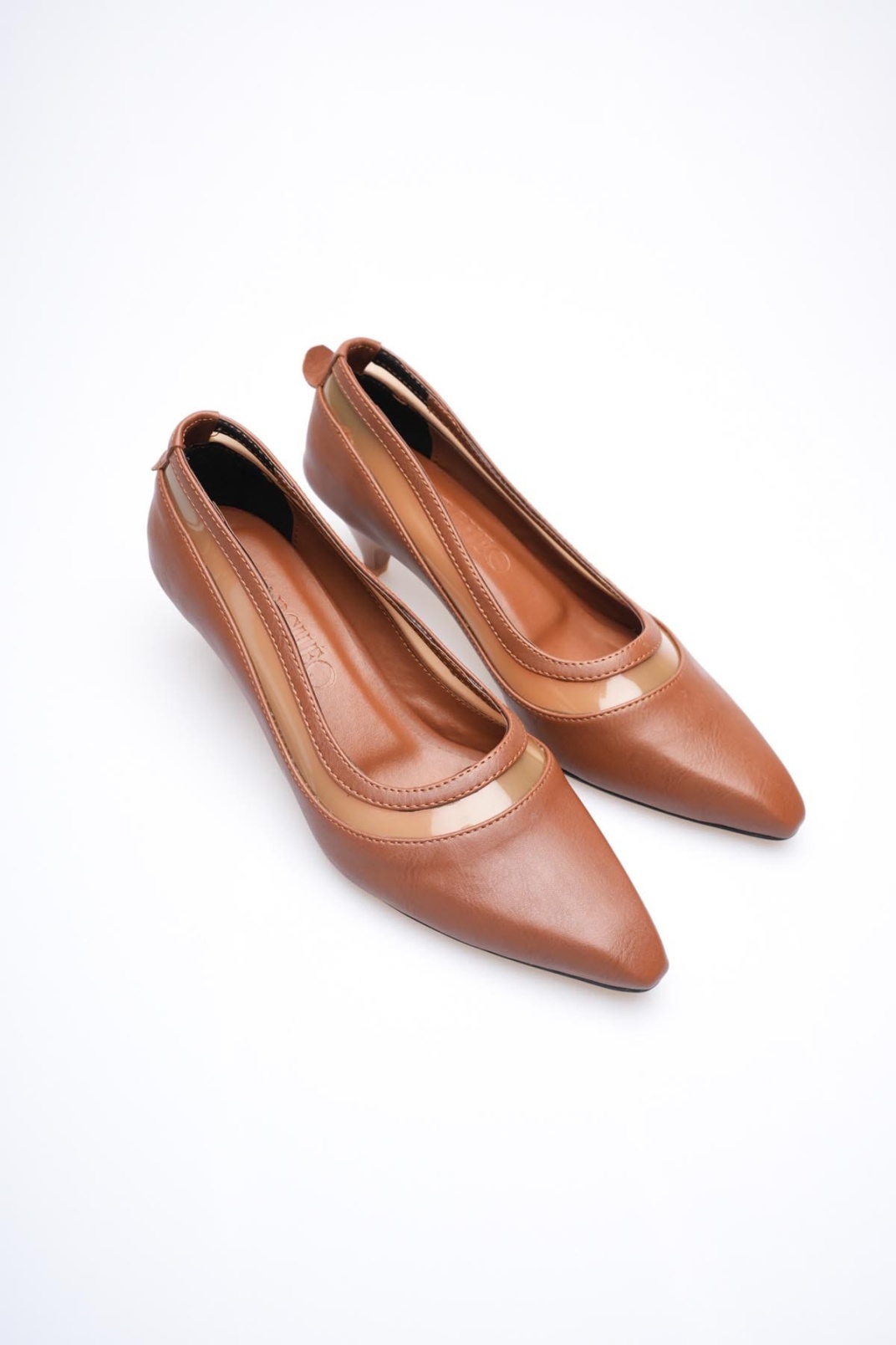 Cecilia Kadın Taba İnce Kısa Topuklu Ayakkabı