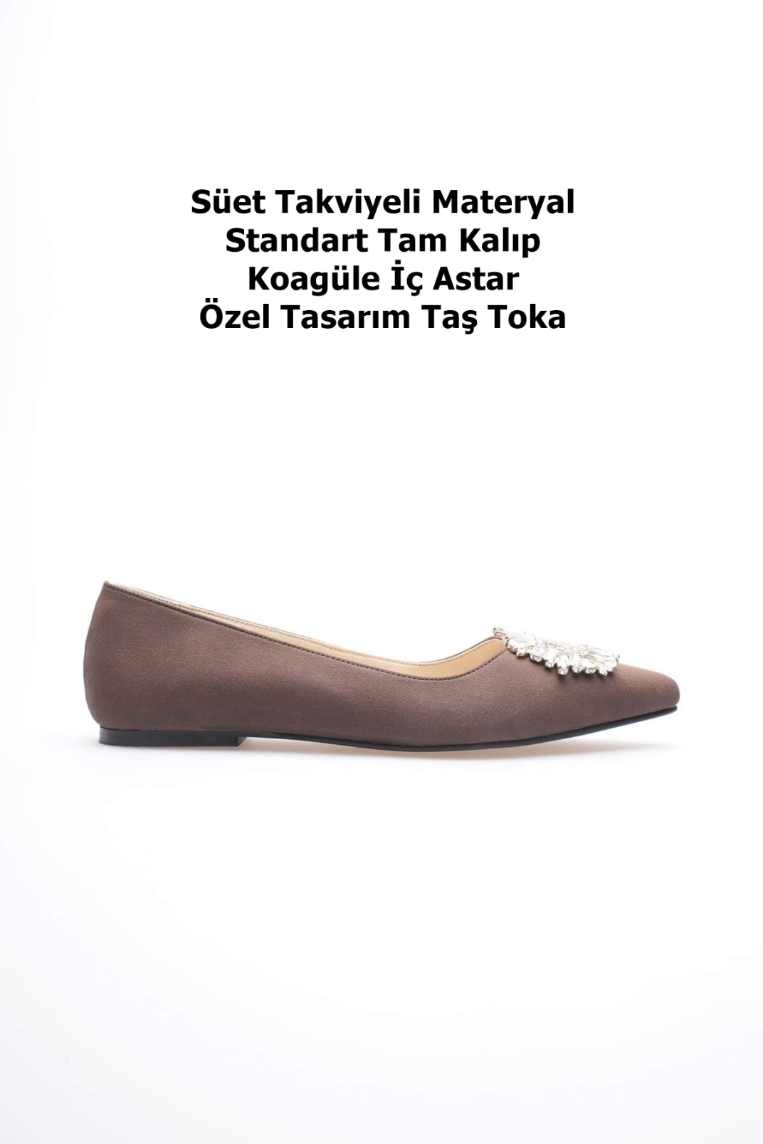 Arden Kadın Vizon Süet Babet Ayakkabı