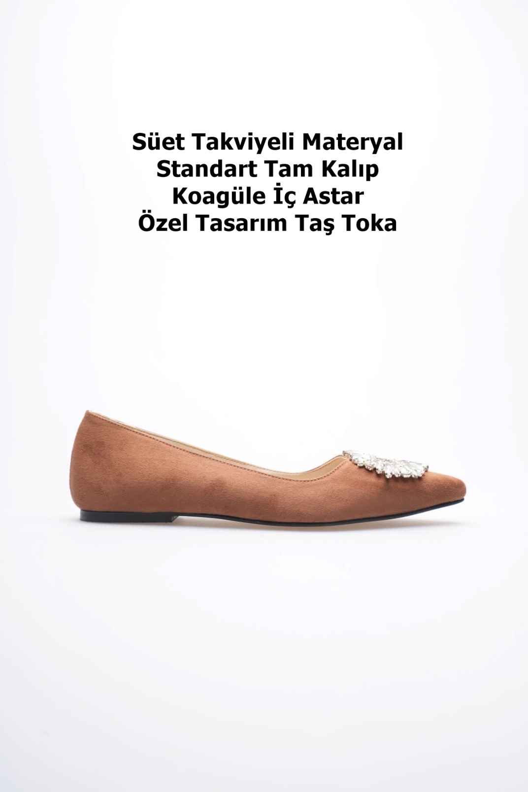 Arden Kadın Taba Süet Babet Ayakkabı