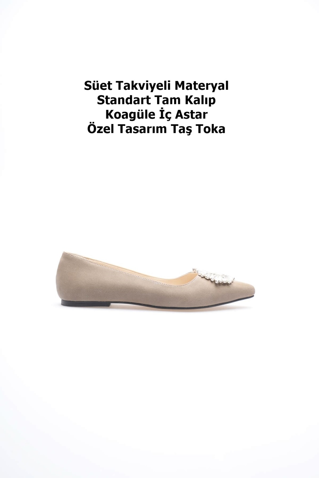 Arden Kadın Bej Süet Babet Ayakkabı