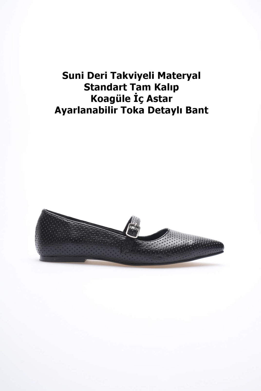 Isolde Kadın Siyah Desenli Babet Ayakkabı