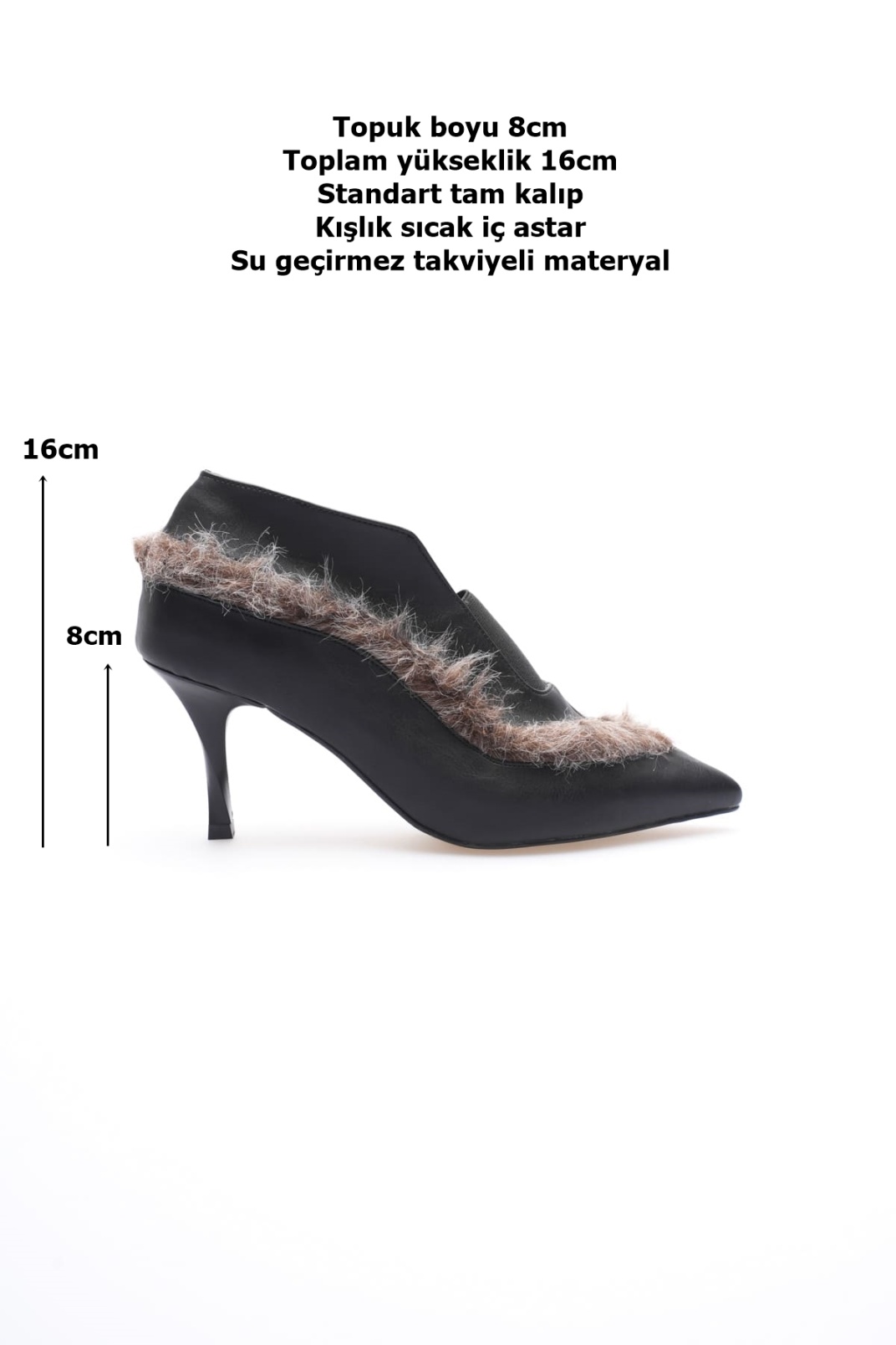 Elsa Kadın Siyah Topuklu Kışlık Bot