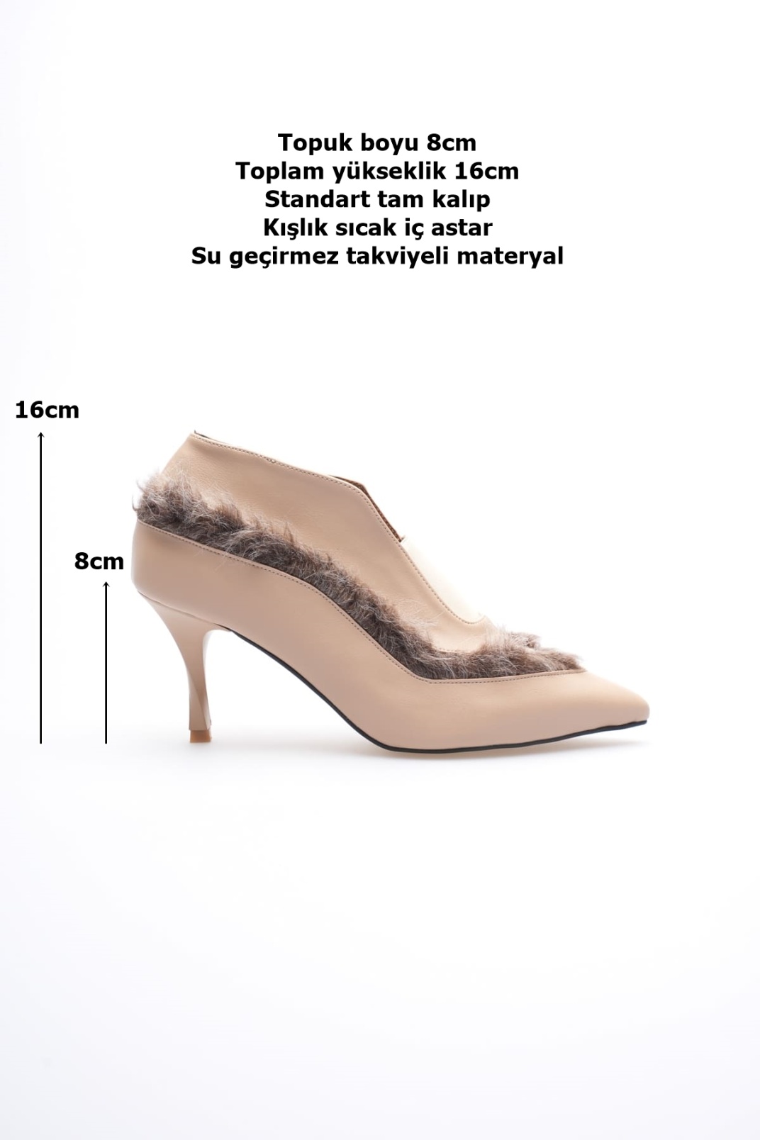 Elsa Kadın Nude Topuklu Kışlık Bot