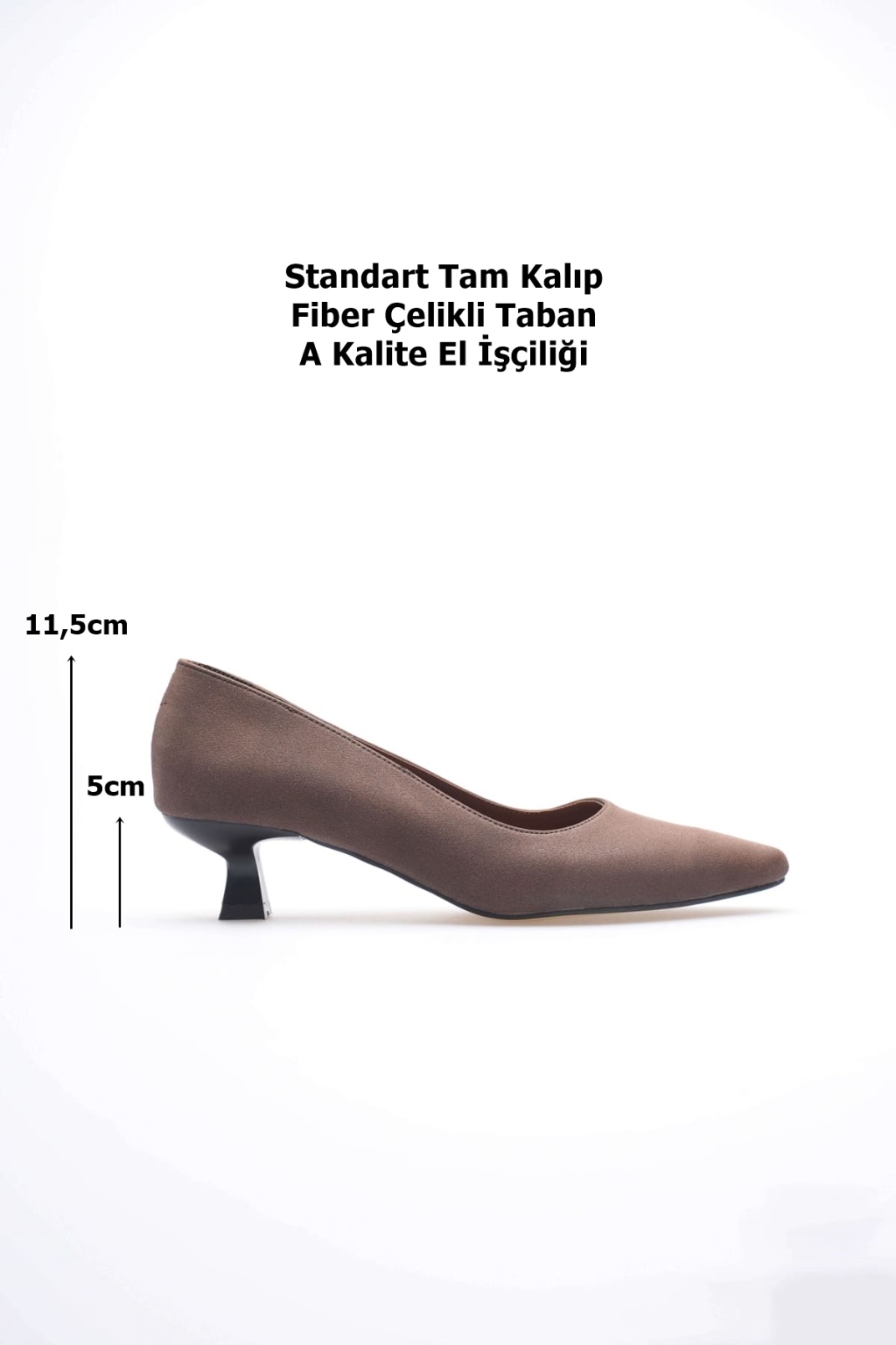 Alina Kadın Acı Kahve Süet Topuklu Ayakkabı