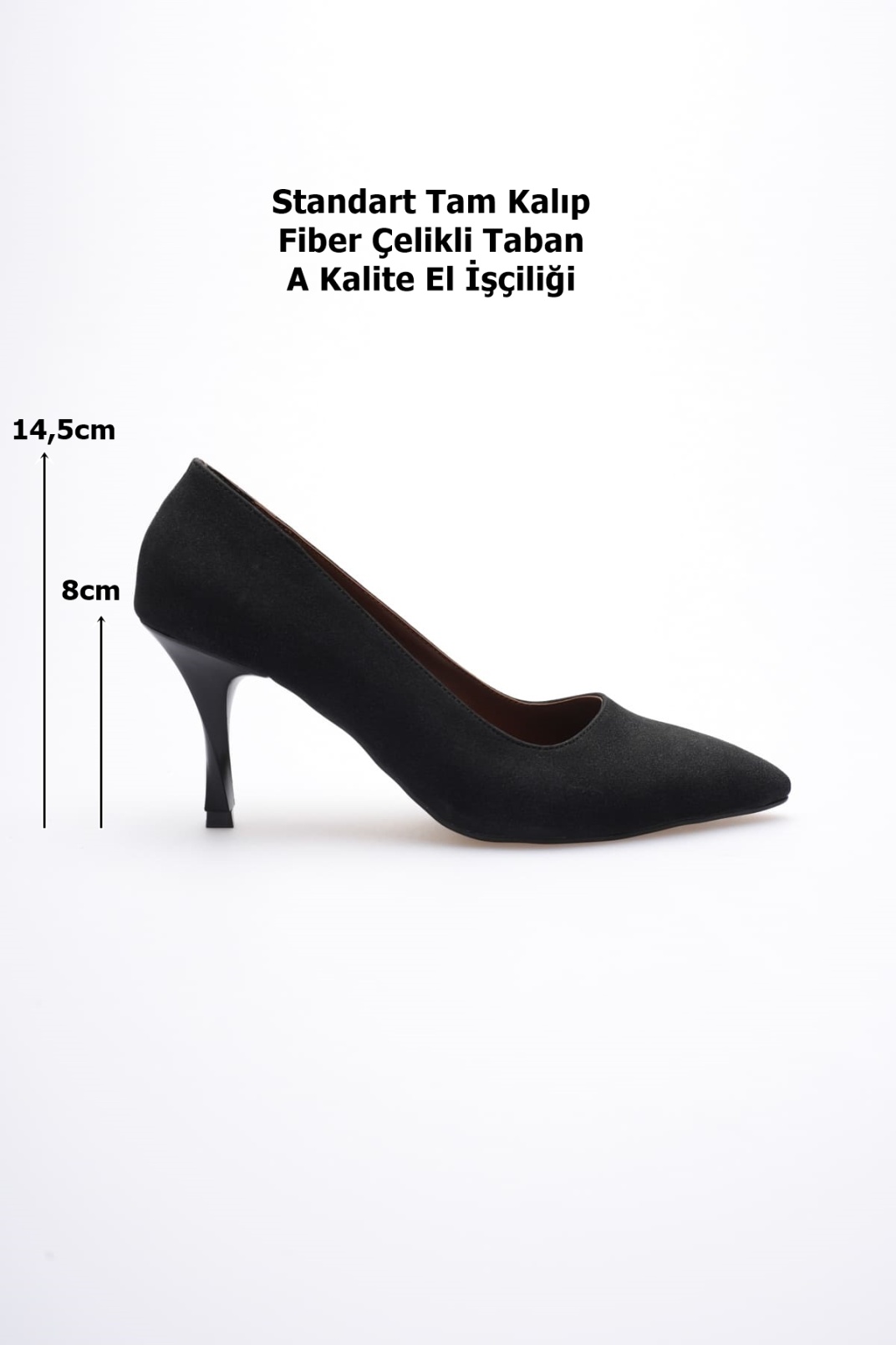 Louise Kadın Siyah Süet Topuklu Ayakkabı