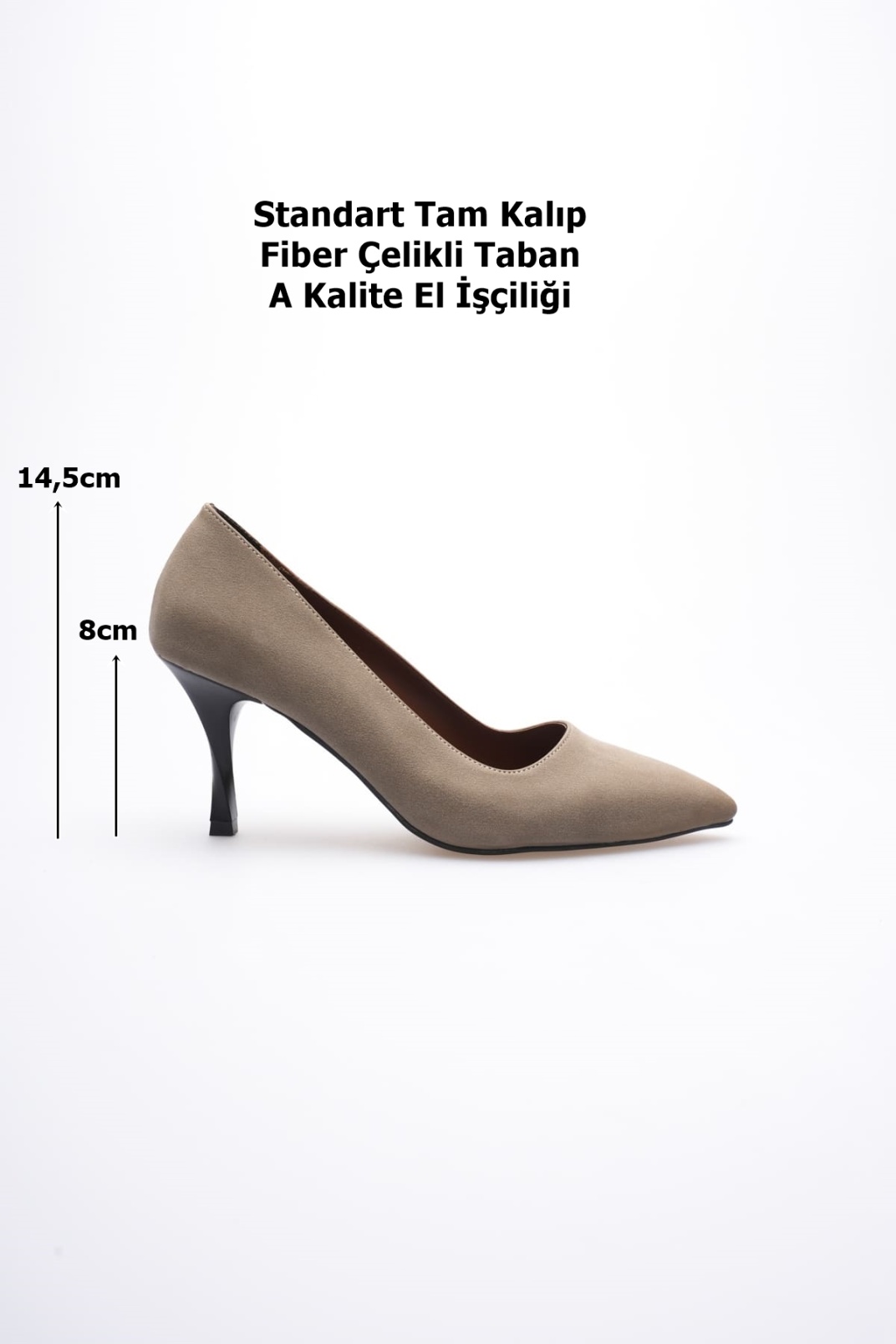 Louise Kadın Vizon Süet Topuklu Ayakkabı