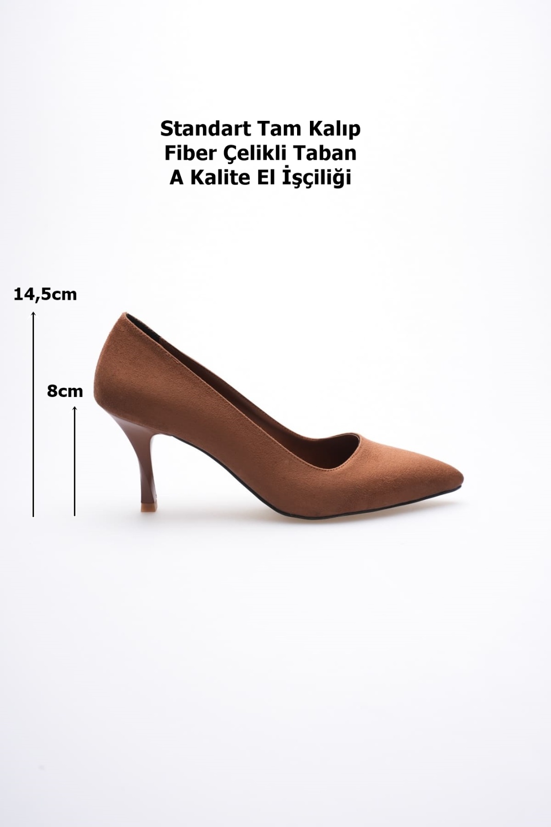 Louise Kadın Taba Süet Topuklu Ayakkabı