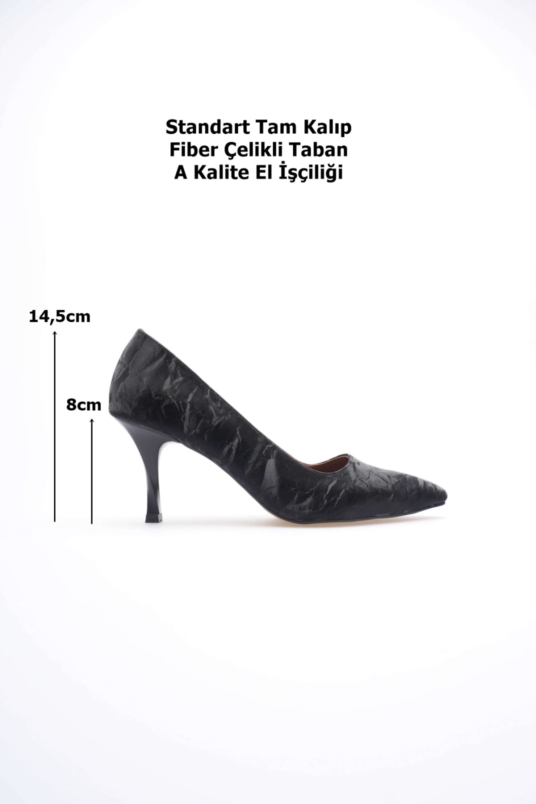 Louise Kadın Siyah Desenli Topuklu Ayakkabı