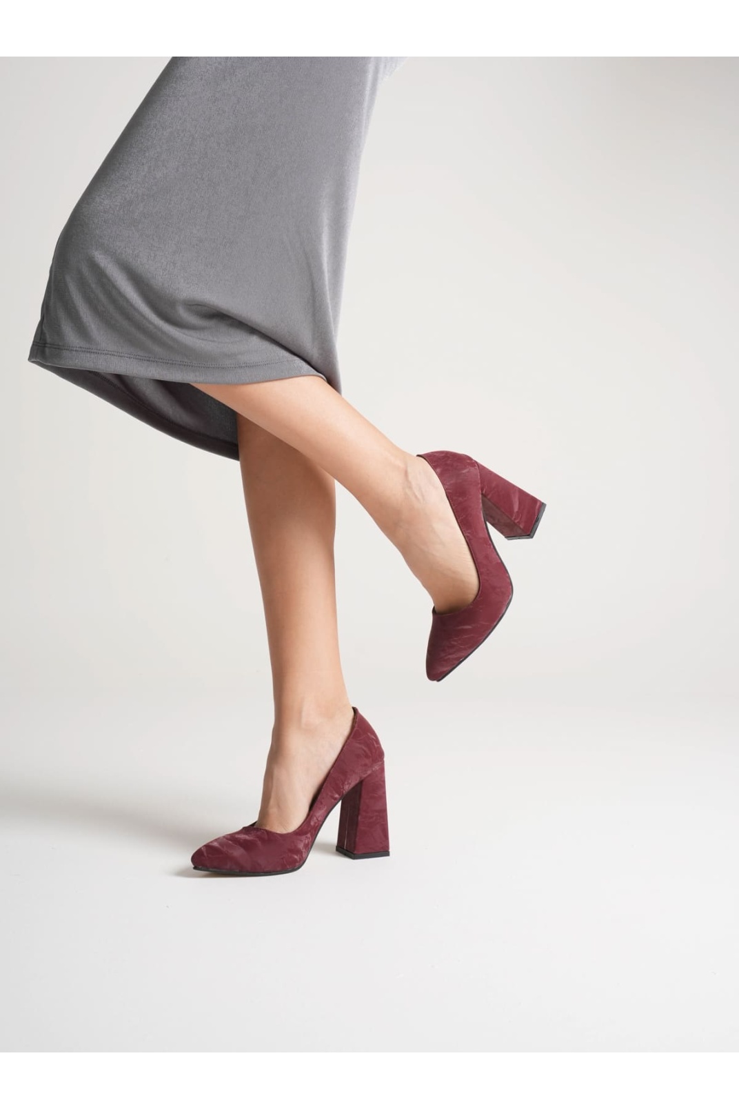 Julia Kadın Bordo Saten Topuklu Ayakkabı