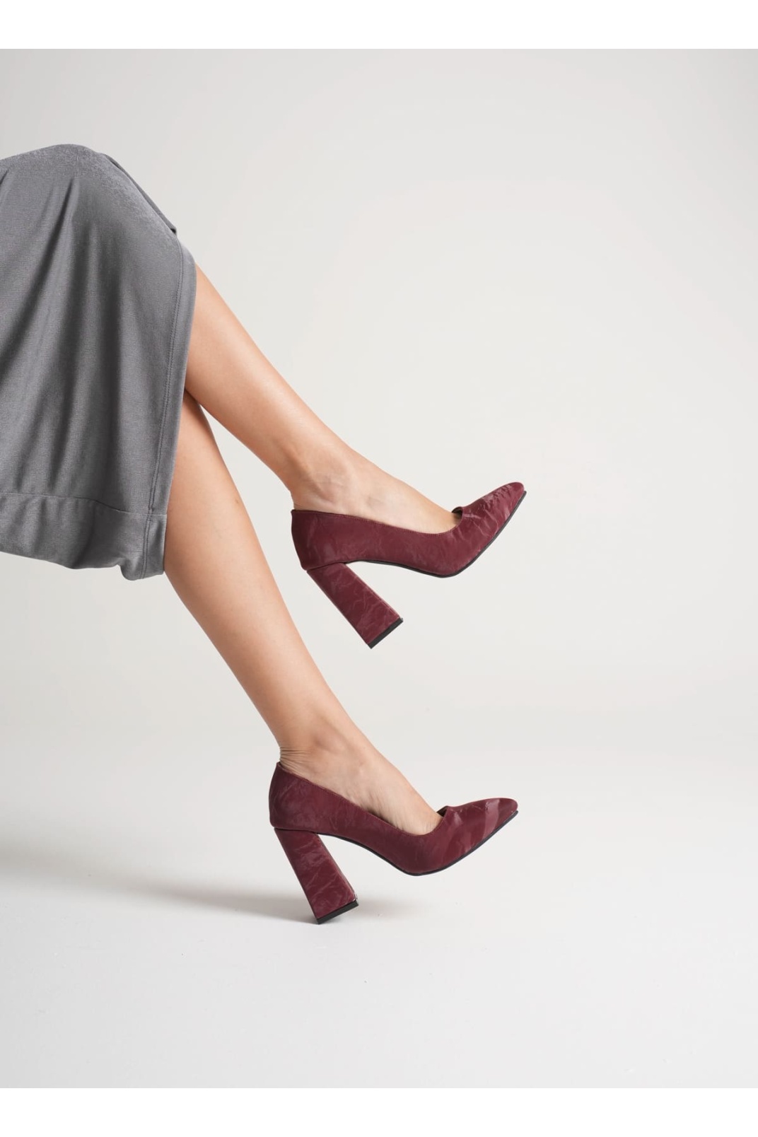 Julia Kadın Bordo Saten Topuklu Ayakkabı