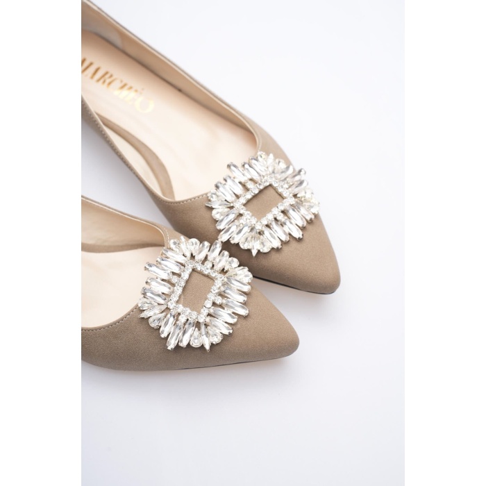 Arden Kadın Bej Süet Babet Ayakkabı