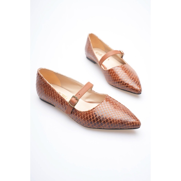 Isolde Kadın Taba Kroko Babet Ayakkabı