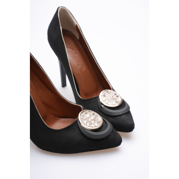 Rossie Kadın Siyah Süet Topuklu Ayakkabı