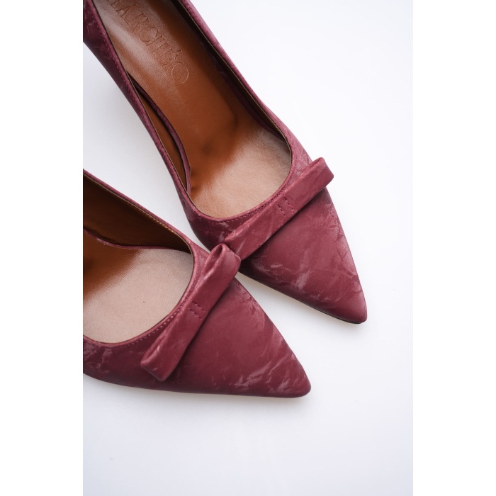 Maya Kadın Bordo Süet Topuklu Ayakkabı