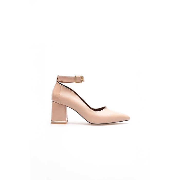 Estelle Kadın Bej Kalın Topuklu Ayakkabı