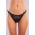 Golshan Giselle Mini String, Kadın Güpürlü Saten Siyah String Külot