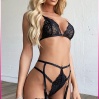 Siyah Göğüs Dantelli Seksi Jartiyer Takım