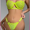 Kadın Neon Yeşil Dantelli Balenli  Sütyen Külot Takım