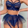 Kadın Lacivert Tül Etekli, Göğüs Balenli Fantazi Kostüm