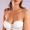 Golshan Gala Balconette Foam Cup Bra, Ekru Konforlu ve Şık Sütyen, Strapless