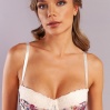 Golshan Gitana  Half Push Up Bra,Çiçekli Ekru Straplez Konforlu ve Şık Sütyen