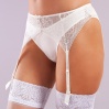 Golshan Gala Lace Garter Belt, Kadın Dantelli Ekru Jartiyer
