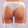 Golshan Gala Lace Garter Belt, Kadın Dantelli Ekru Jartiyer