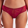 Golshan Gaspara Mini Slip, Kadın Güpürlü Tüllü Şarap Renkli Normal Kesim Külot