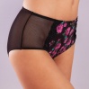 Golshan Gardenia Control Slip, Kadın Dantelli Çiçek Baskılı Siyah Yüksek Bel Külot