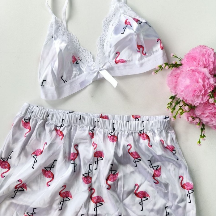 Şortlu Sexy Filamingolu Takım