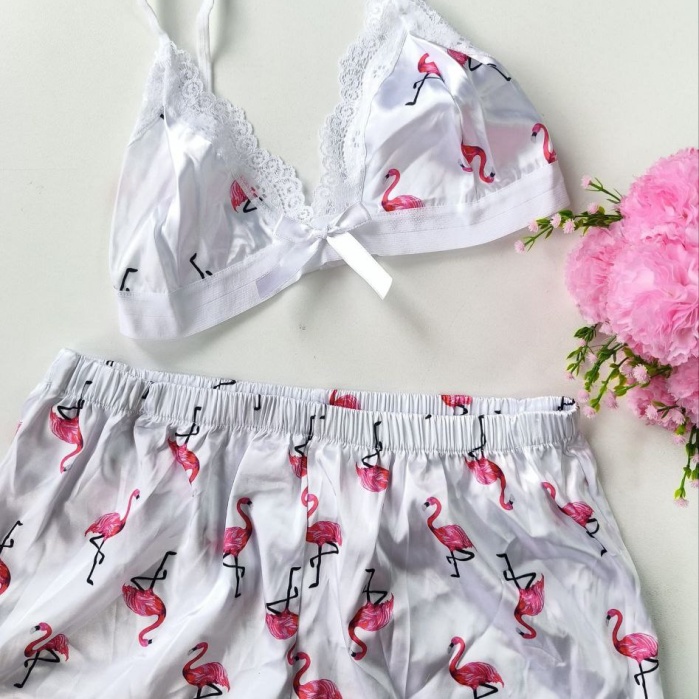 Şortlu Sexy Filamingolu Takım