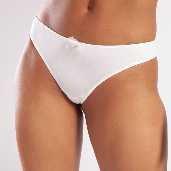 Golshan Gala Mini String, Kadın Dantelli Ekru Külot