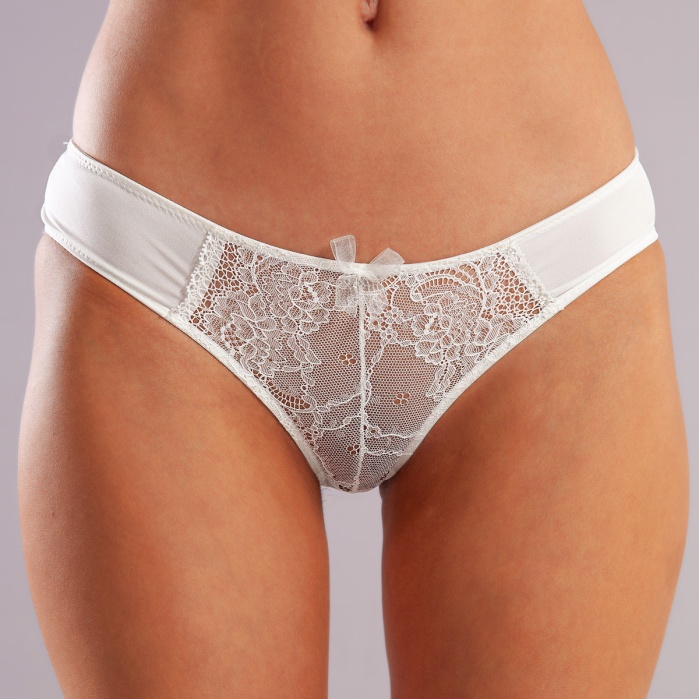 Golshan Gala Mini Slip, Kadın Dantelli Ekru Külot