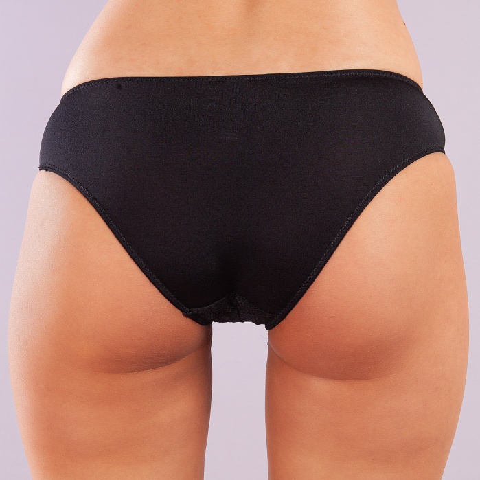 Golshan Gala Mini Slip, Kadın Dantelli Siyah Külot