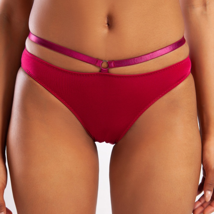 Golshan Gorbus Mini Slip, Kadın Micro Bel Şeritli Şarap Renkli Külot