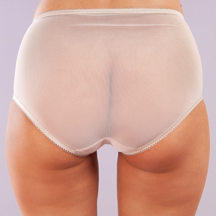 Golshan Gaspara Control Slip, Kadın Güpürlü Tül Ten  Renk Yüksek Bel Külot