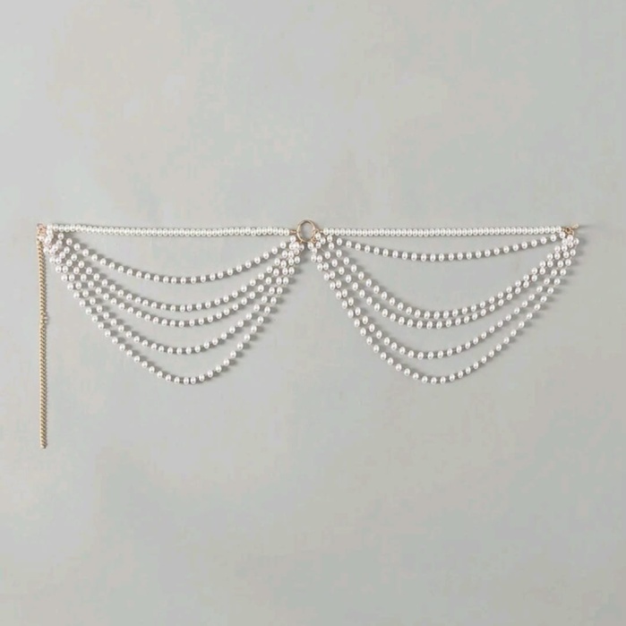 İnci Şıklığıyla Plajlarda Parla – Ayarlanabilir Bikini Zincir Aksesuarı